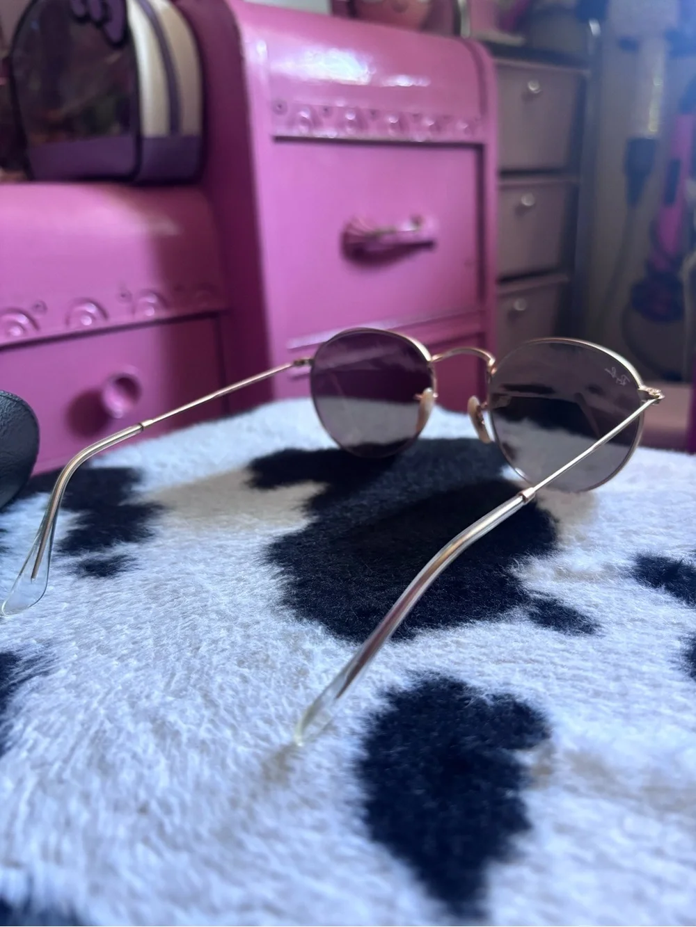 Ray-Ban Round Metal Pink Mirrored Sunglasses